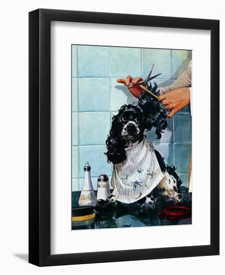 "Butch's Haircut," January 31, 1948-Albert Staehle-Framed Giclee Print