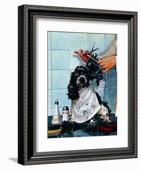 "Butch's Haircut," January 31, 1948-Albert Staehle-Framed Giclee Print