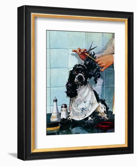 "Butch's Haircut," January 31, 1948-Albert Staehle-Framed Giclee Print