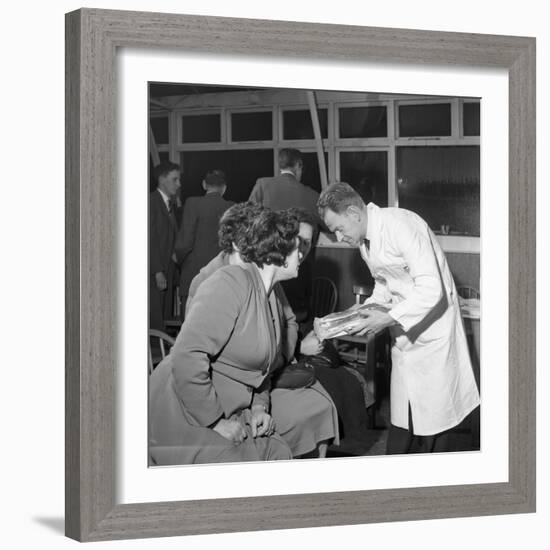 Butcher from Danish Bacon Giving a Demonstration, Kilnhurst, South Yorkshire, 1961-Michael Walters-Framed Photographic Print