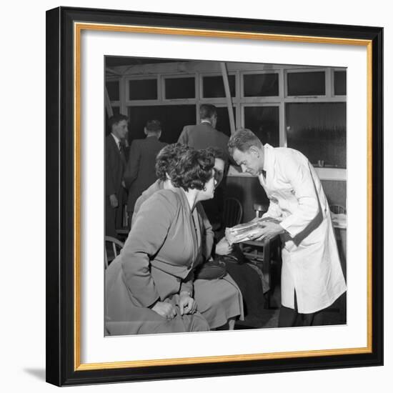 Butcher from Danish Bacon Giving a Demonstration, Kilnhurst, South Yorkshire, 1961-Michael Walters-Framed Photographic Print