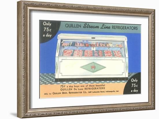 Butcher's Display Case Advertisement-null-Framed Art Print