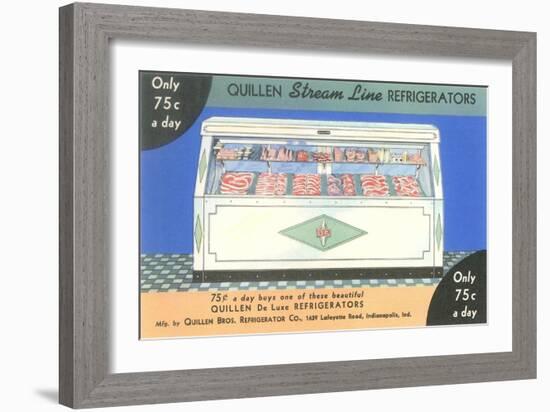 Butcher's Display Case Advertisement-null-Framed Art Print