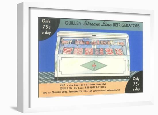 Butcher's Display Case Advertisement-null-Framed Art Print