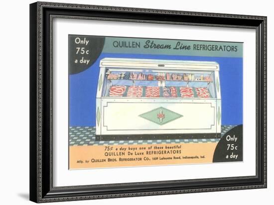 Butcher's Display Case Advertisement-null-Framed Art Print