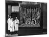 Butchers Standing Next to their Shop Window Display, South Yorkshire, 1955-Michael Walters-Mounted Photographic Print
