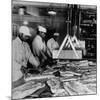 Butchers Trimming Pork Bellies for Bacon at Swift Meat Packing Packington Plant-Margaret Bourke-White-Mounted Photographic Print