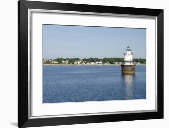 Butler Flats Light, Spark Plug Lighthouse at New Bedford Harbor, Massachusetts, USA-Cindy Miller Hopkins-Framed Photographic Print