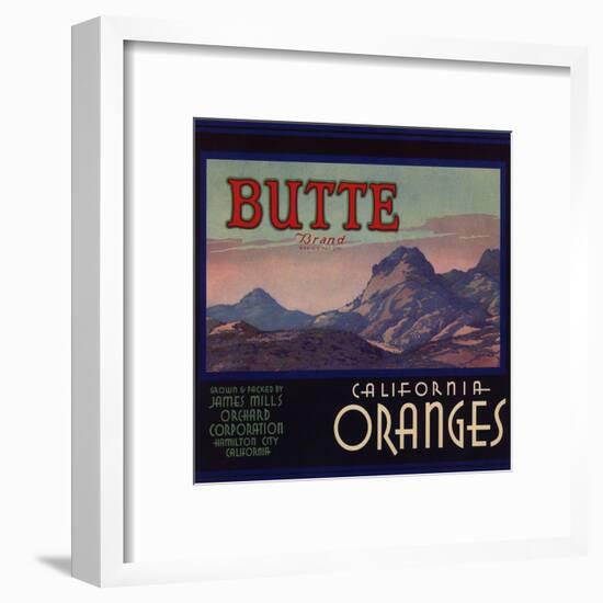 Butte Brand - Hamilton City, California - Citrus Crate Label-Lantern Press-Framed Art Print