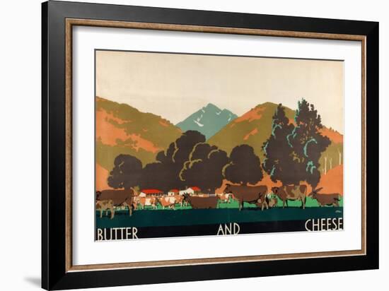 Butter and Cheese, from the Series 'Buy New Zealand Produce'-Frank Newbould-Framed Giclee Print