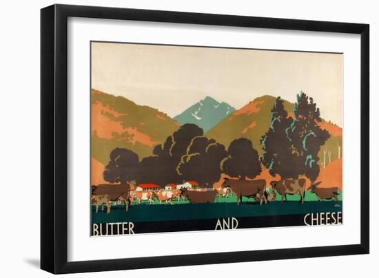 Butter and Cheese, from the Series 'Buy New Zealand Produce'-Frank Newbould-Framed Giclee Print