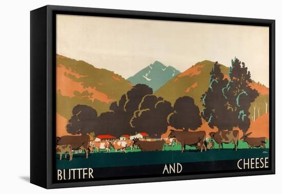 Butter and Cheese, from the Series 'Buy New Zealand Produce'-Frank Newbould-Framed Premier Image Canvas