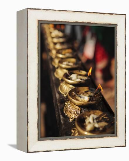 Butter Lamps, Kathmandu, Nepal, Asia-Mark Chivers-Framed Premier Image Canvas