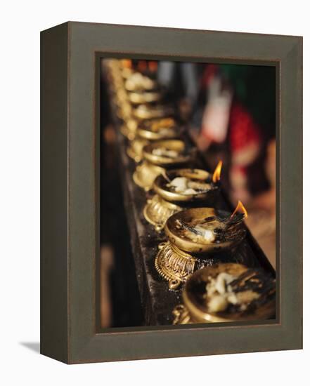 Butter Lamps, Kathmandu, Nepal, Asia-Mark Chivers-Framed Premier Image Canvas