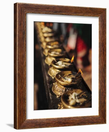 Butter Lamps, Kathmandu, Nepal, Asia-Mark Chivers-Framed Photographic Print