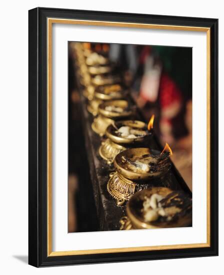 Butter Lamps, Kathmandu, Nepal, Asia-Mark Chivers-Framed Photographic Print