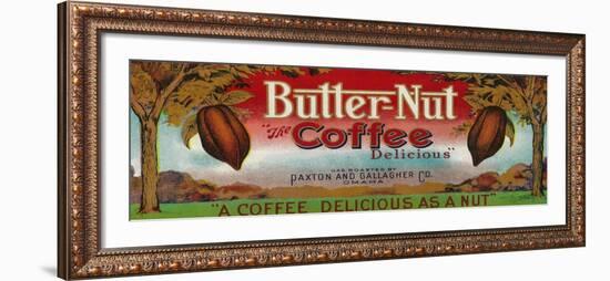 Butter Nut Coffee Label - Omaha, NE-Lantern Press-Framed Art Print