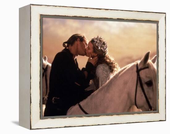 Buttercup and Westley Kissing on Horseback-null-Framed Stretched Canvas