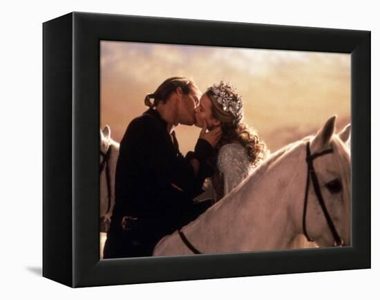 Buttercup and Westley Kissing on Horseback-null-Framed Stretched Canvas