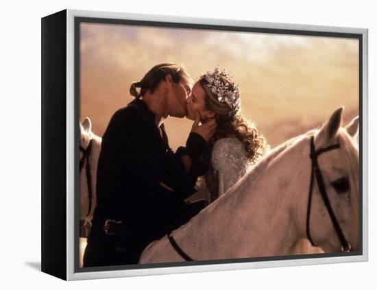 Buttercup and Westley Kissing on Horseback-null-Framed Stretched Canvas