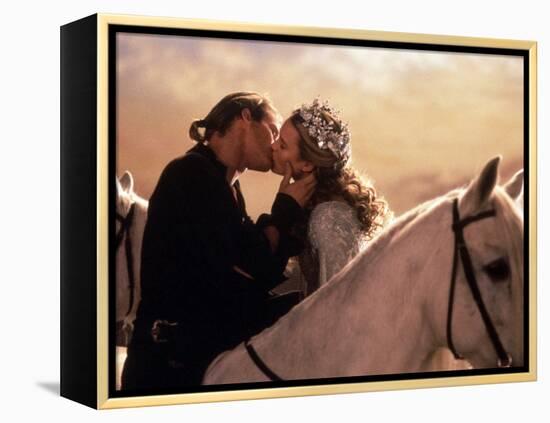 Buttercup and Westley Kissing on Horseback-null-Framed Stretched Canvas