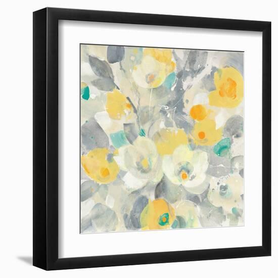 Buttercups I Teal-Albena Hristova-Framed Art Print