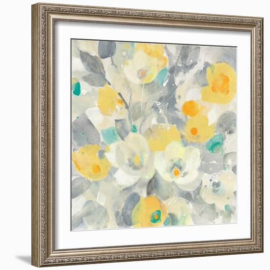 Buttercups I Teal-Albena Hristova-Framed Art Print