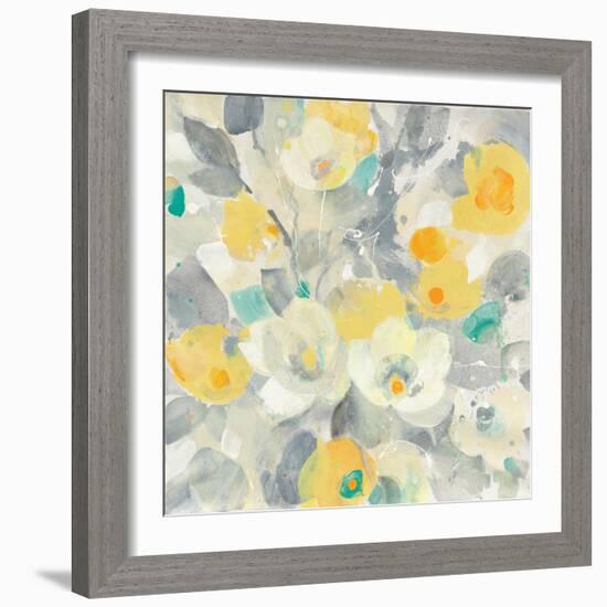 Buttercups I Teal-Albena Hristova-Framed Art Print