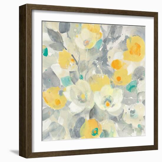 Buttercups I Teal-Albena Hristova-Framed Art Print