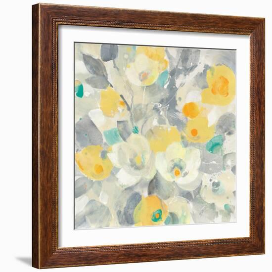 Buttercups I Teal-Albena Hristova-Framed Art Print