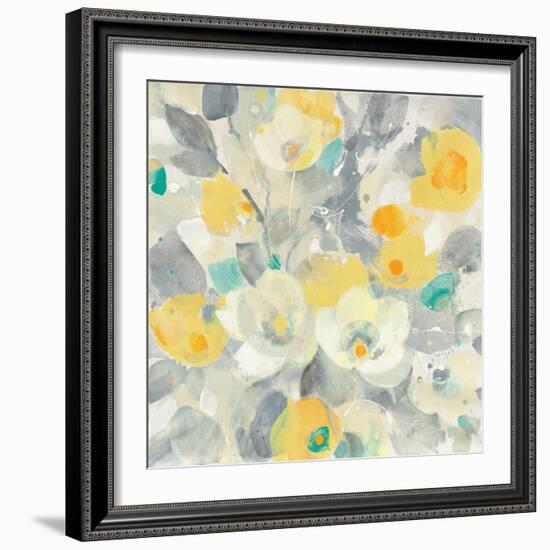 Buttercups I Teal-Albena Hristova-Framed Art Print