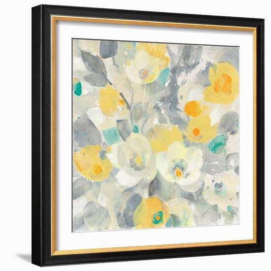 Buttercups I Teal-Albena Hristova-Framed Art Print