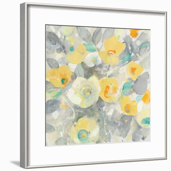 Buttercups II Teal-Albena Hristova-Framed Art Print