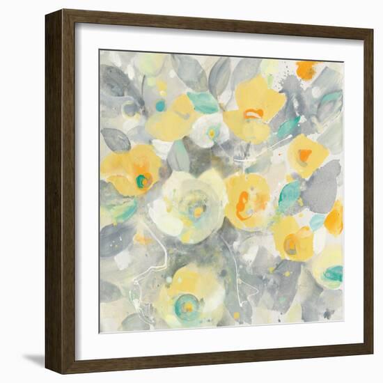 Buttercups II Teal-Albena Hristova-Framed Art Print