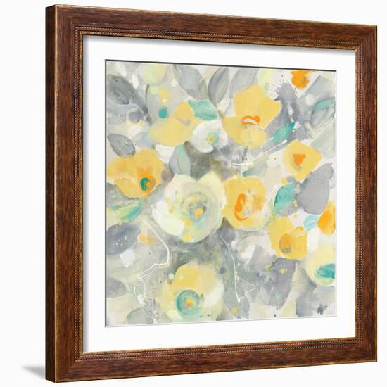 Buttercups II Teal-Albena Hristova-Framed Art Print