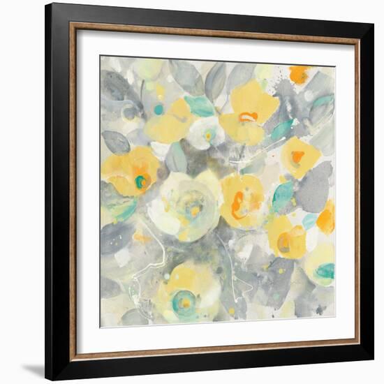 Buttercups II Teal-Albena Hristova-Framed Art Print