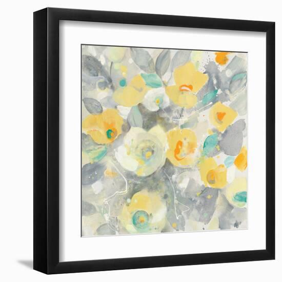 Buttercups II Teal-Albena Hristova-Framed Art Print