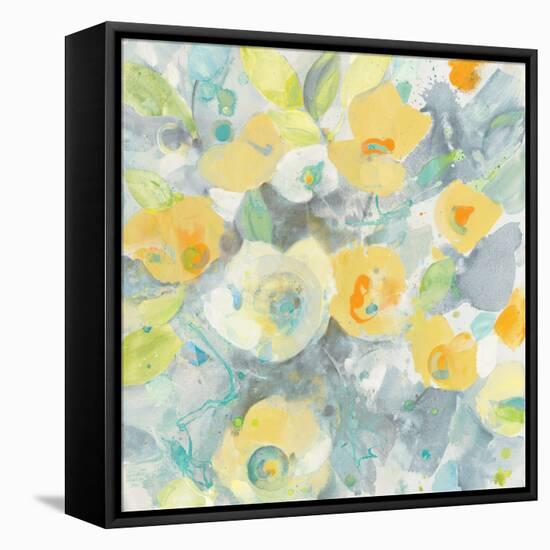 Buttercups II Turquoise-Albena Hristova-Framed Stretched Canvas