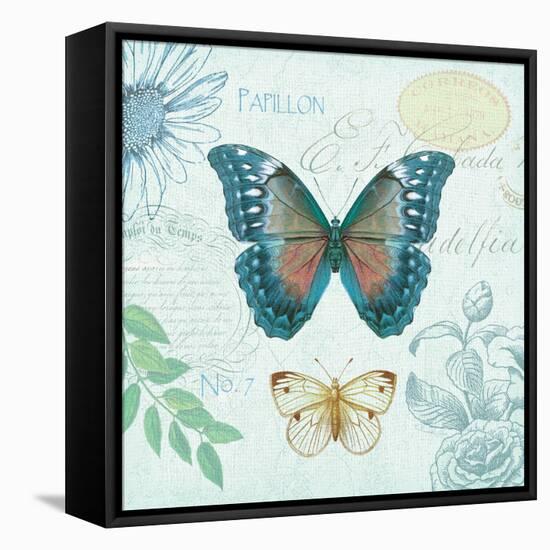 Butterflies and Botanicals 1-Christopher James-Framed Stretched Canvas
