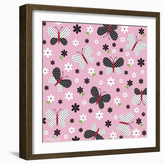 Butterflies and Dots-Elizabeth Caldwell-Framed Giclee Print