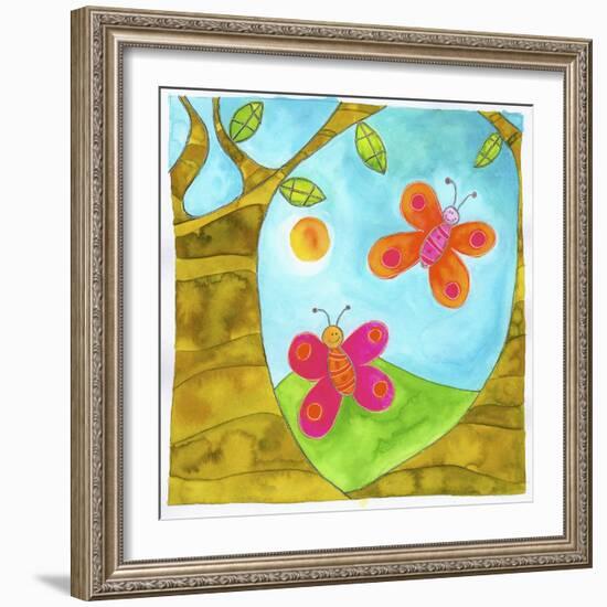 Butterflies and Trees-null-Framed Giclee Print