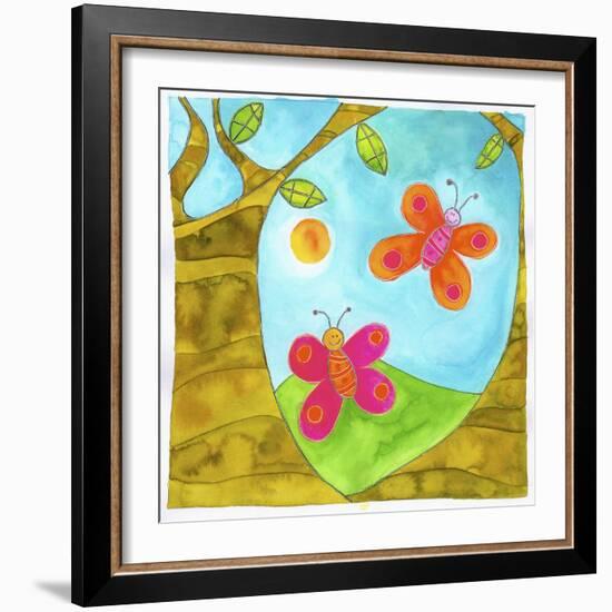 Butterflies and Trees-null-Framed Giclee Print