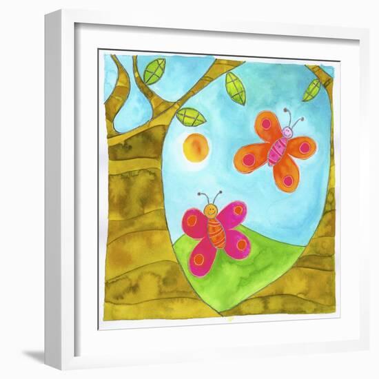 Butterflies and Trees-null-Framed Giclee Print