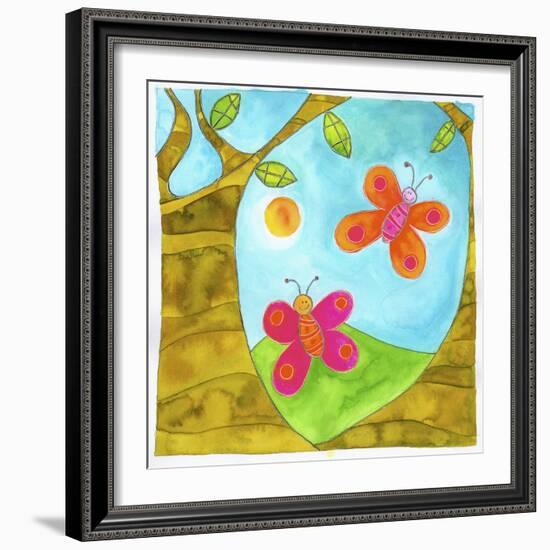 Butterflies and Trees-null-Framed Giclee Print