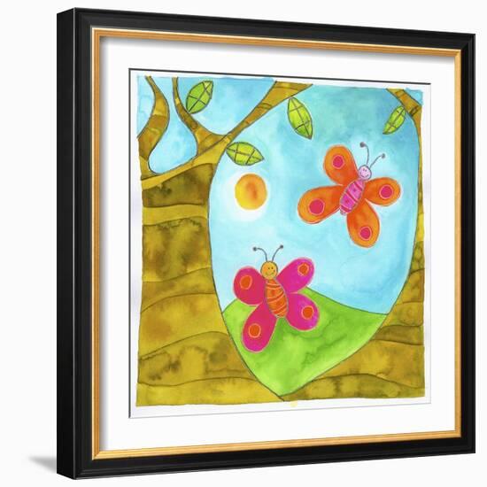 Butterflies and Trees-null-Framed Giclee Print