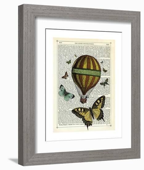 Butterflies & Balloon-Marion Mcconaghie-Framed Art Print