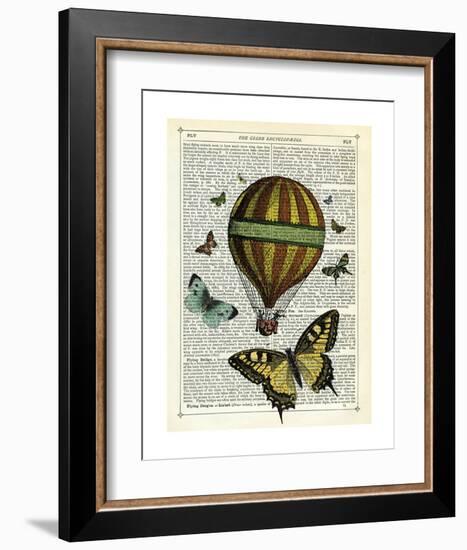 Butterflies & Balloon-Marion Mcconaghie-Framed Art Print