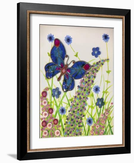 Butterflies, Blue and Purple, 2016-Pat Scott-Framed Giclee Print