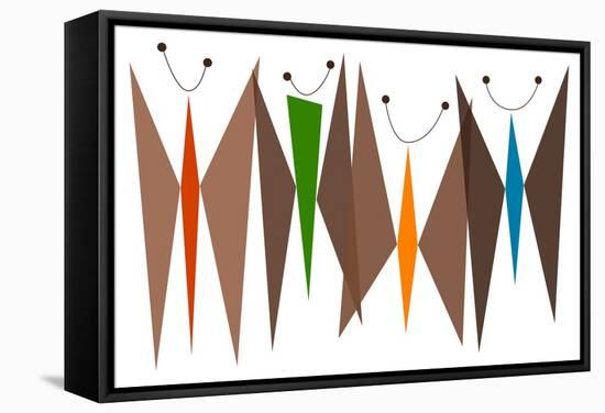 Butterflies - Browns-Tonya Newton-Framed Stretched Canvas