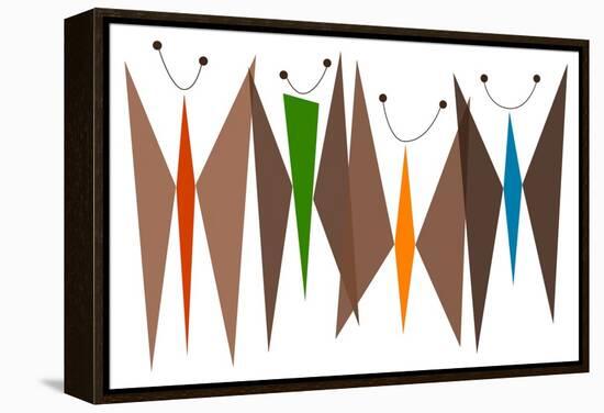 Butterflies - Browns-Tonya Newton-Framed Stretched Canvas